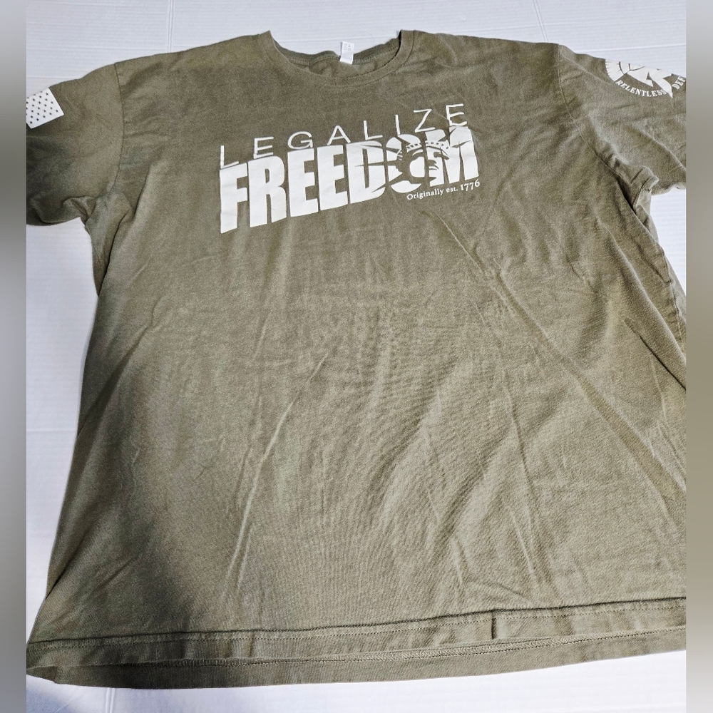 Green Legalize Freedom Relentless Defender T Shirt, Men‎ 2XL